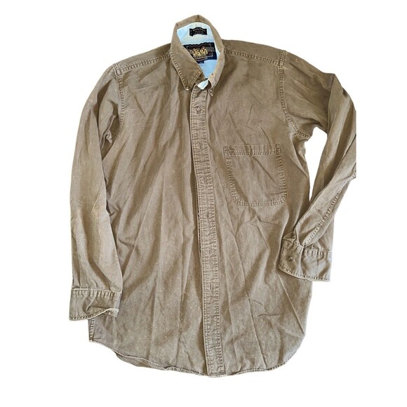 Vintage Chaps Ralph Lauren Button Up Denim Jean Shirt Mens 14 1/2 32-33 (B15) - Picture 1 of 5